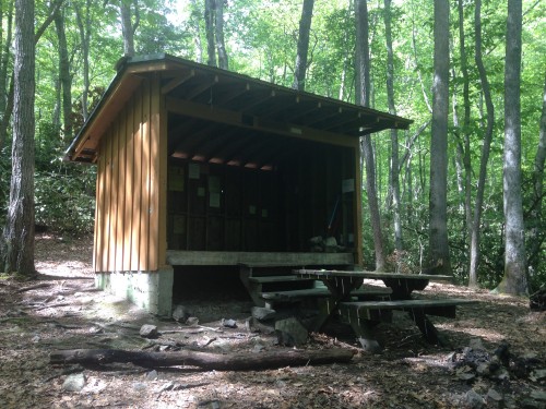 You can spend the night in shelters along the Appalachian Trail.